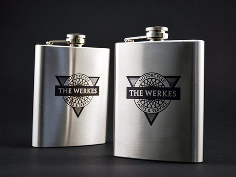 Laser-marked flasks, laser etching services, MA, RI, CT, NH, ME, VT, NY