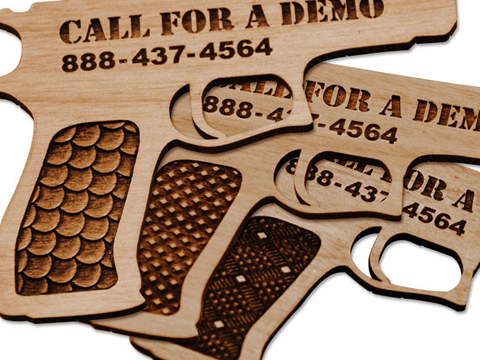 Laser-marked wooden business cards, wood business card laser engraving, MA, RI, CT, NH, ME, VT, NY
