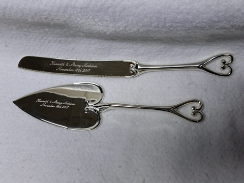 Laser-engraved silverware, silverware laser etching services, MA, RI, CT, NH, ME, VT, NY